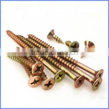 Pozi drive self tapping yellow zinc coated chipboard screw