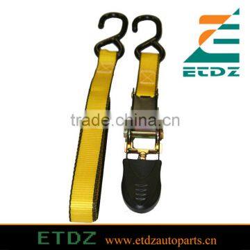 Yellow 1 x 10' Ratchet Tie Down Strap With S-Hook (Pack of 4)