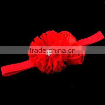 Chiffon Flower and Satin Rose Flower Headband for Kids Hair Accessories photo-5