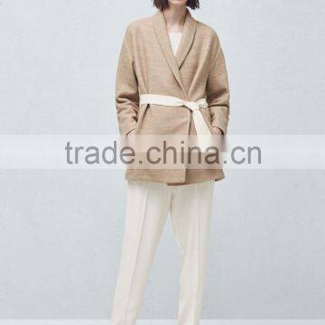 High Quality Ladies Side Pocket Long Sleeve Cheap Warm Cotton Coat