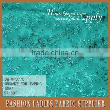 100%POLY ORGANZE FOIL FABRIC FOR DRESS AND GARMENT photo-3