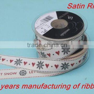 2015 Wholesale White Christmas Craft Ribbon 25mm