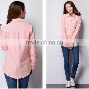 2015 Customized High Quality Women Tecido Oxford Shirt photo-3