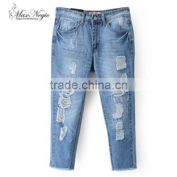 MAXNEGIO New Design Summer Denim Jean Pant for Ladies