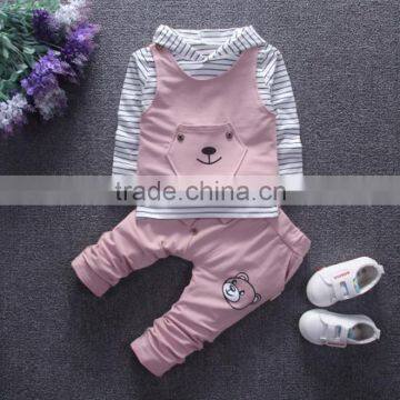 2016 Hot sale summer or autumn pink baby 2pcs set , boys and girls clothes set