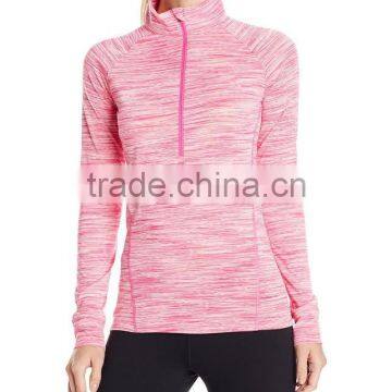 supreme quality lightweight performance heather polyester 1/4 Zip Pullover fitness women sports gym fashion clothing China made