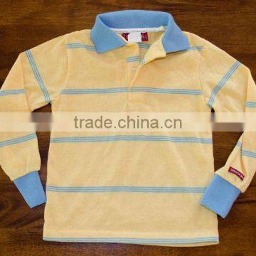 long sleeve polo shirts for children ,cheap wholesale boys cotton striped polo shirts