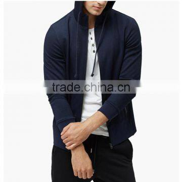 Man stylish zipper up wholesale blank plain hoodies