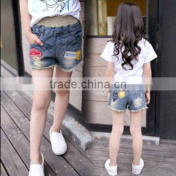 S16642A New Design Summer Child Girl Denim Shorts photo-2