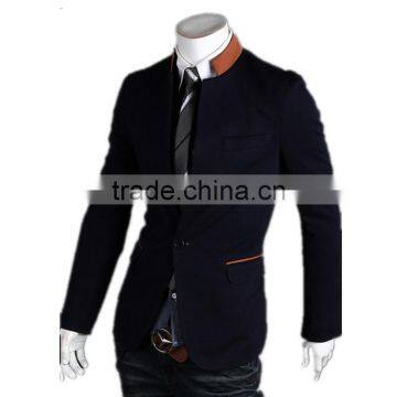 MOQ 1 pc Cotton and Polyester Mixed Stand Collar British Style Tunic Suit for Man photo-3