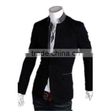 MOQ 1 pc Cotton and Polyester Mixed Stand Collar British Style Tunic Suit for Man photo-4