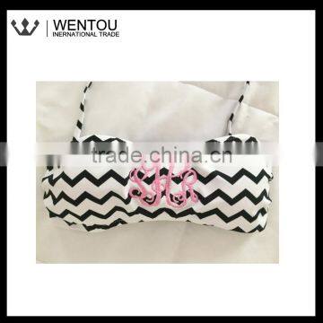 New Arrival Monogrammed Chevron Bandeau Bikini photo-3