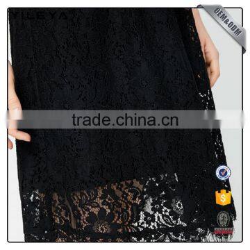 Women Casual Crochet Black Elegant Floral and Lace Dress Designs,ladies New Model Dress & Ladies Fashion Lace Patchwork Dresses photo-5