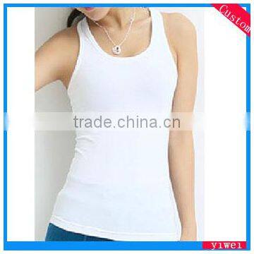 Womens Plain White Cotton Loose Vest Tops