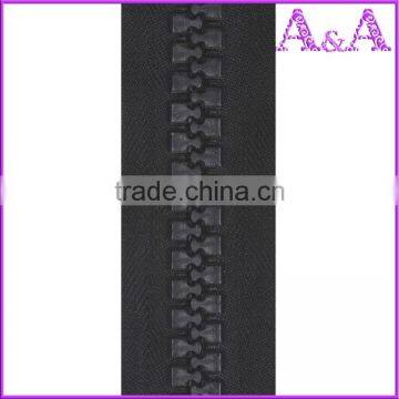 5# Colored Plastic Zipper for Cloth With Orange Teeth and Orange Tape O/E A/L photo-2