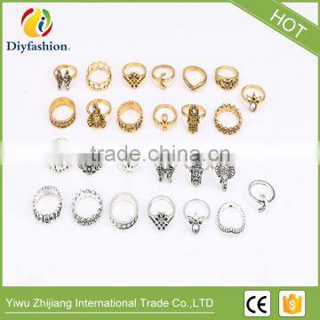 13pcs/Set Boho Vintage Punk Gold Silver Stone Midi Finger Rings For Women Bohemian Ring Set Jewelry photo-4