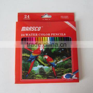 7"24 pcs water color pencils in paper box.