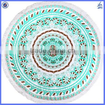 Super soft mandala round beach towel with tassels