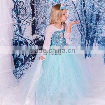 Hot Movie Frozen dress fashion dress children dress cosplay costume for girls