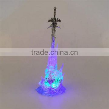 World of Warcraft Frostmourne Latex Lichking Sad Sword Blue light Figure Set