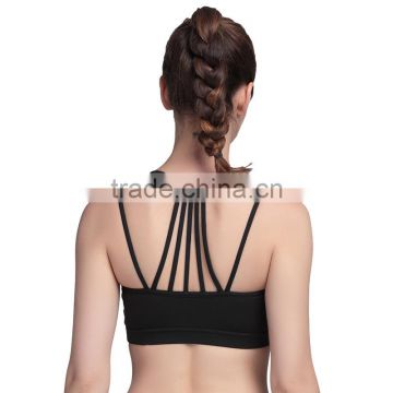 Sexy Strappy Sports Bra Women Fitness Padded Yoga Bra Push Up Shockproof Gym Running Tank Cropped Tops