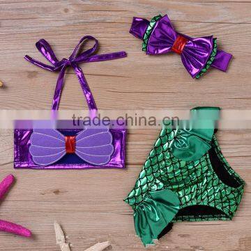 New design little girls bikini set toddle girls swimsuit set mermaid style swimwear bikini