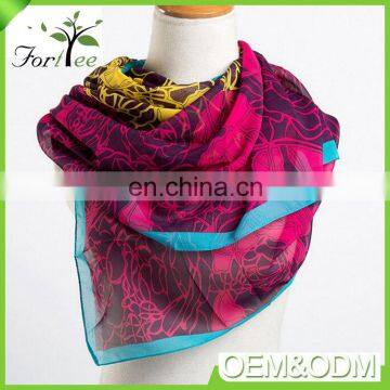 Hot custom wholesale new fashion style beautiful elegant chiffon ladies pashmina fashion silk scarf