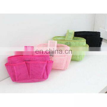 Candy color mesh organizer busket cosmetic storage bag