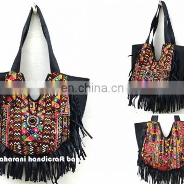 Authentic Tribal Banjara Hand Bag Gypsy Banjara Leather Fringe Hand Bag Vintage Banjara Gypsy Tote Bag