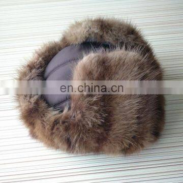 Yellow Wolf Fur Trapper Winter Hat for Dad Man photo-6