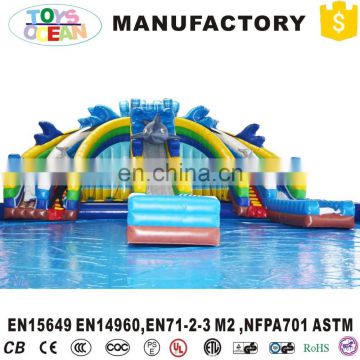 2017 hot sale giant inflatable water slide with big pool for kids and adults