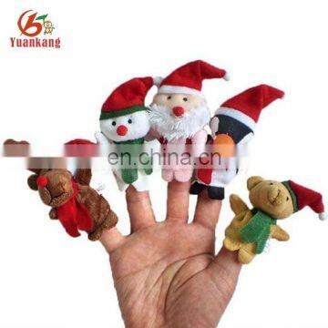 Promotional family cute plush finger puppet for Christmas gifts