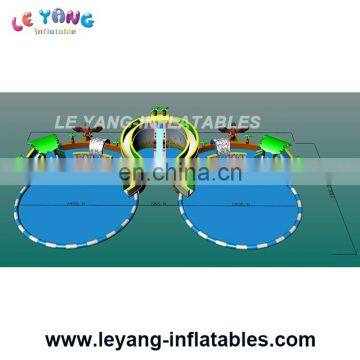 New design inflatable land water park, big water park with 2 pools