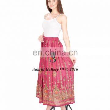 100% Cotton Women Maxi Party Skirt Embrodeiry Wholesale Indian Long Skirts Women Boho Dress Pants photo-3