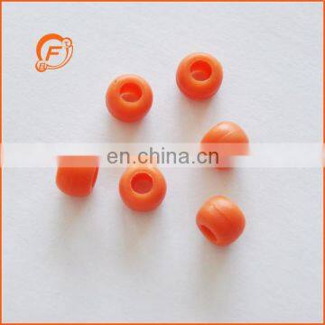 full round orange beads end cord stoper for bag or garment