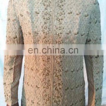 Ethnic Man's Wedding Zardosi Work Designer Sherwani Indian Kurta