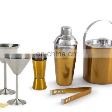 stainless steel cocktail bartender bar set