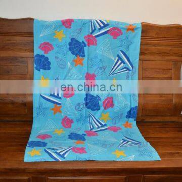 Wholesaler Beach Towel Printed Blue Color Cotton Beach Towel Manufacturer