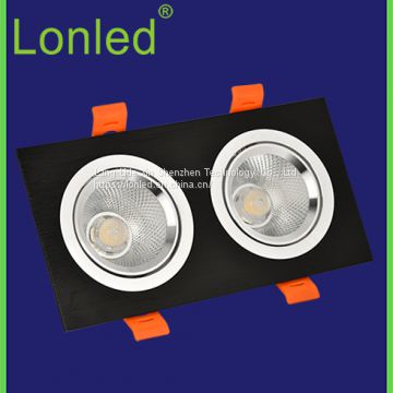 Recessed Square LED Spotlight Aluminum Case 2*5W Black High Power photo-2