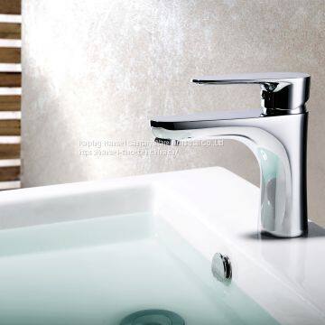 Factory Price Brass Waterfall Water Square Bathroom Mixer Basin Faucet