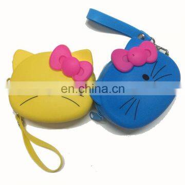 Cute Kitty Shape Coin Pouch Silicone Material Cheap Change Purse Wallet Women's Wristlet Coin Purse Wholesale photo-3
