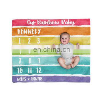 Wholesale Coral Fleece Photo Prop Baby Monthly Growth Milestone Blankets photo-2