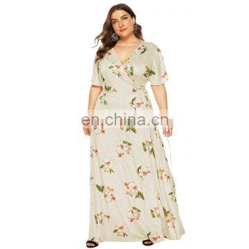 LAITE D2120 Autumn Women Elegant Casual Dresses Women Floral Printed Plus Size Dresses photo-6