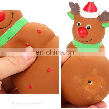 HQP-WJ115 HongQiang Christmas Series Dog Chewing Toy Santa Claus Milu Deer Teeth Grinding Teeth Clean Natural Latex New