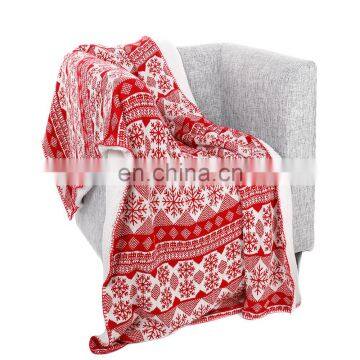 Christmas Snowflakes Pattern Red Background Soft Lightweight Coral Fleece 200GSM Blanket Throw 50" x 60" photo-3