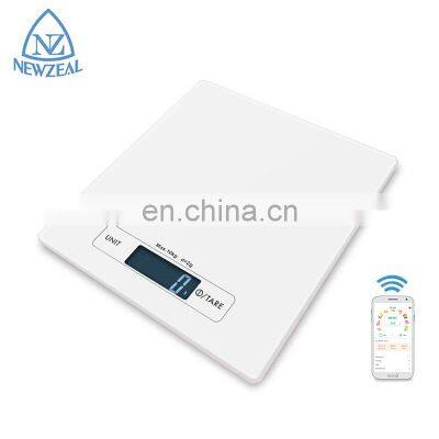 Tempered Glass Smart 5Kg Digital Weight Electronic Food Weighing Blue tooth Kitchen Scale