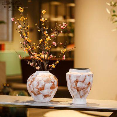Retro Nordic Modern Simple Style Chinese Jingdezhen Ceramic Vase For Shopping Mall Decor photo-2