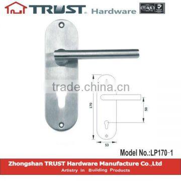 LP170-1:Solid Stainless Steel Door Handle with lock plate