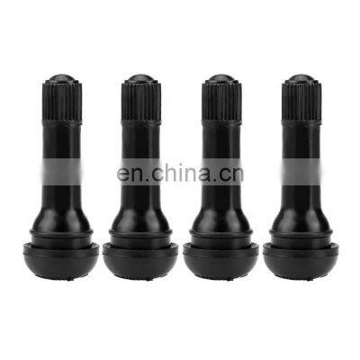 100pcs TR414 Car Wheel Tire Valve Stems Caps Black Rubber Short Replacement