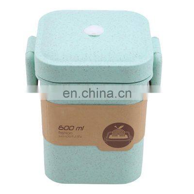 Anti-Scalding Reusable Wheat Straw Ceramic Soup Cup Kraft Soup Cup Microwave Heating Tank Square Buckle Sealing Paper